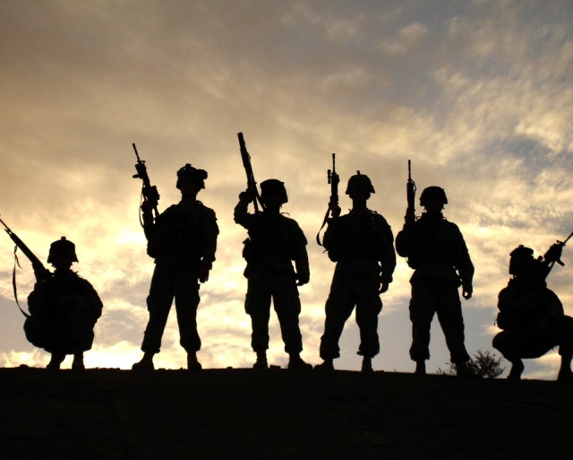 101st Airborne Soldiers at Sunset