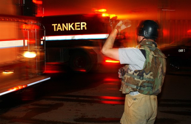 Firefighters in action