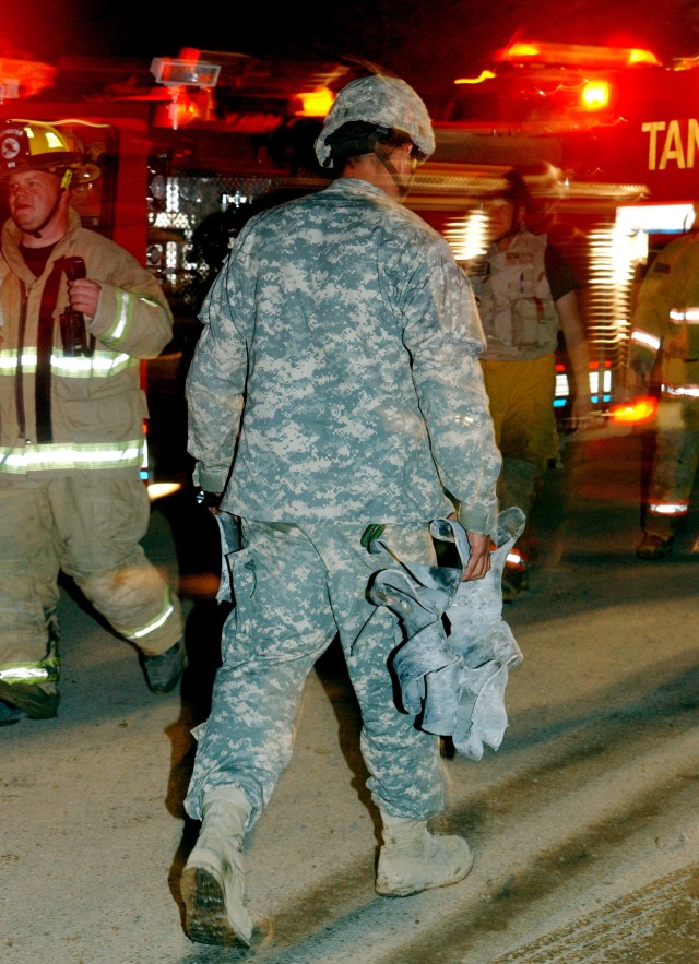 Firefighters in action