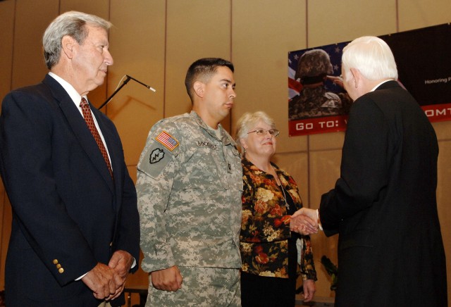 Parents honored during a Freedom Team Salute celebration in San Antonio, Texas.