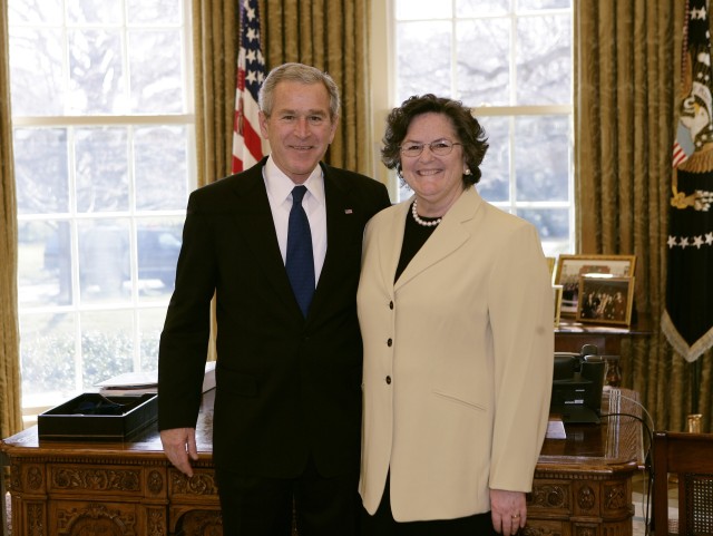 DODEA Middle School Principal Meets With President Bush  at White House
