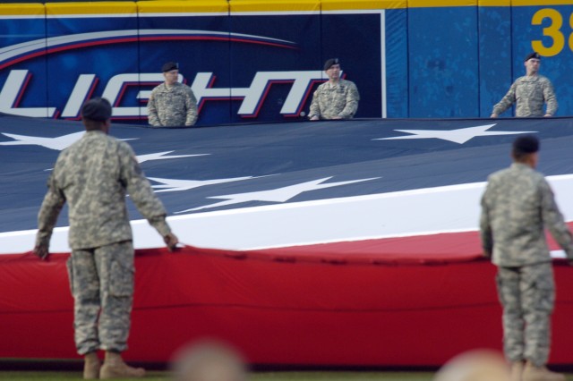 Soldiers Participate in Opening Day Ceremonies