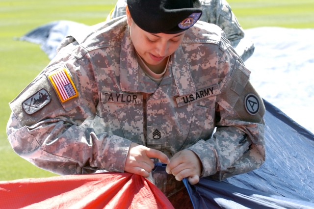 Soldiers Participate in Opening Day Ceremonies