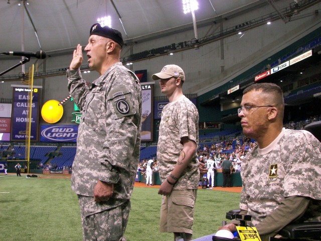 Army Birthday Cermonies at Tampa Bay Devil Rays Game