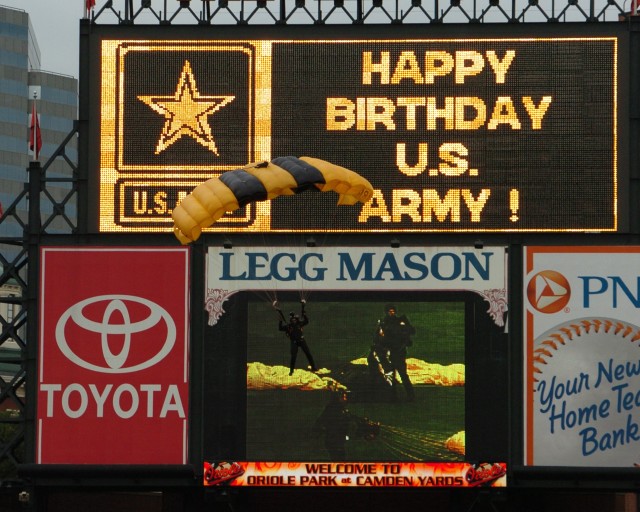 U.S. Army Golden Knights at Camden Yards