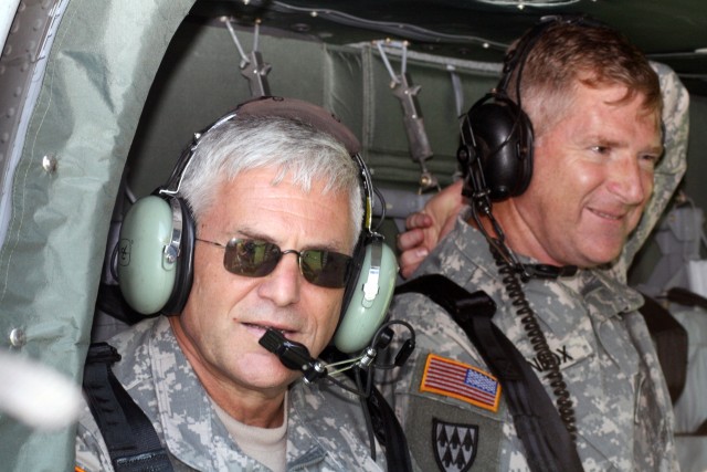 Gen. Casey on board helicopter