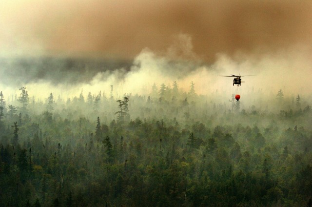 Michigan Guard Battles Fire