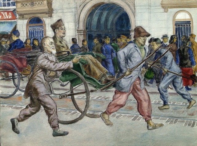 Soldier Taking A Rickshaw Ride