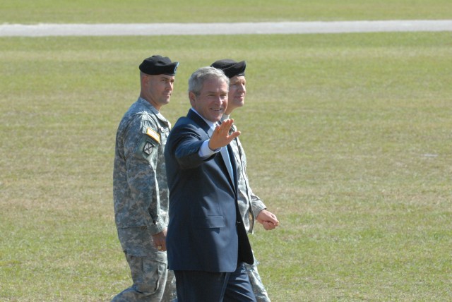 Bush leaves Fort Jackson graduation