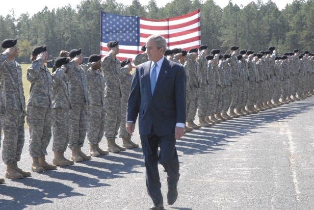 President Reviews Jackson Soldiers