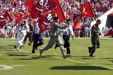 Military Families in Tampa Bay Honored During Annual NFL Salute to Service  Game By the NFL, Tampa Bay Buccaneers, Schwarzkopf Family and the USO • USO  Southeast