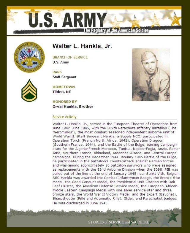 Registry of the American Soldier