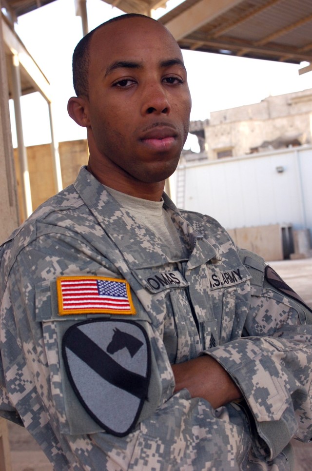 Camden, N.J., native Sgt. Chris Thomas of the 1st Battalion, 5th Brigade, 6th Iraqi Army Military Transition Team sliced from Company C, 1st Battalion, 5th Cavalry Regiment, recently won the 2nd "Black Jack" Brigade Combat Team, 1st Cavalry...