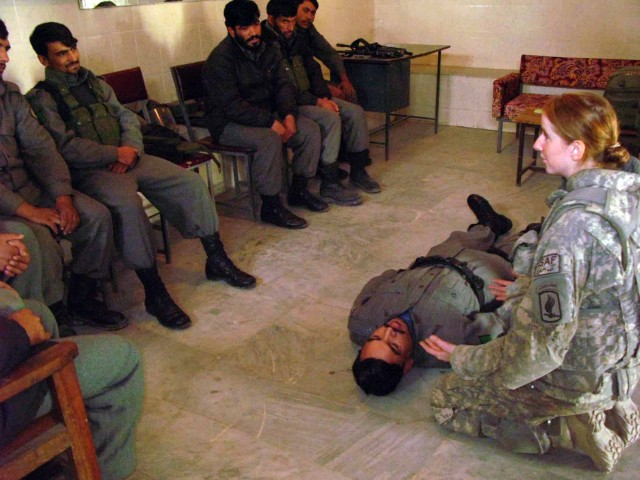 Medic Trains Afghan Soldiers, Police in First Aid while Deployed as Part of U.S. Army Europe &#039;Sky Soldiers&#039; Team