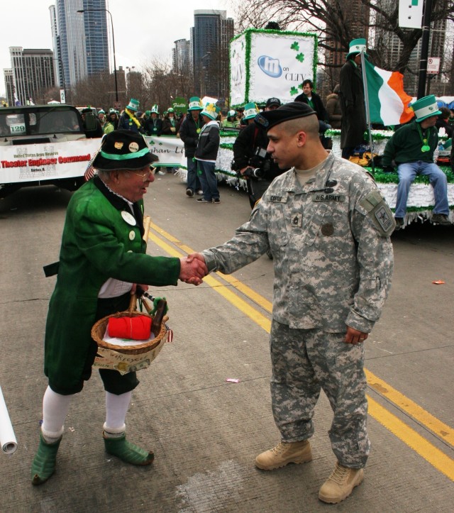 Illinois Soldiers march in Chicago&#039;s 53rd annual St. Patrick&#039;s Day parade