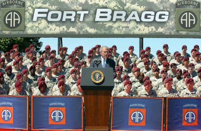 President Bush Attends 82nd Airborne Division Review