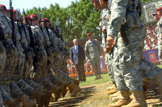 President Bush Attends 82nd Airborne Division Review
