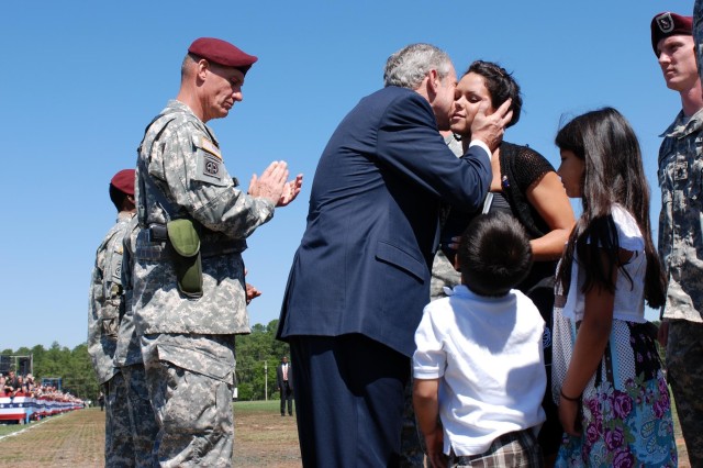 President Bush Attends 82nd Airborne Division Review