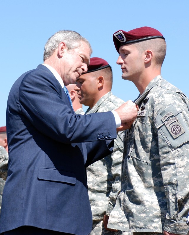 President Bush Attends 82nd Airborn Division Review