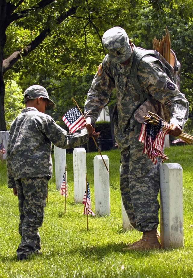 Old Guard Sets &#039;Flags-In&#039; for 61st Memorial Day