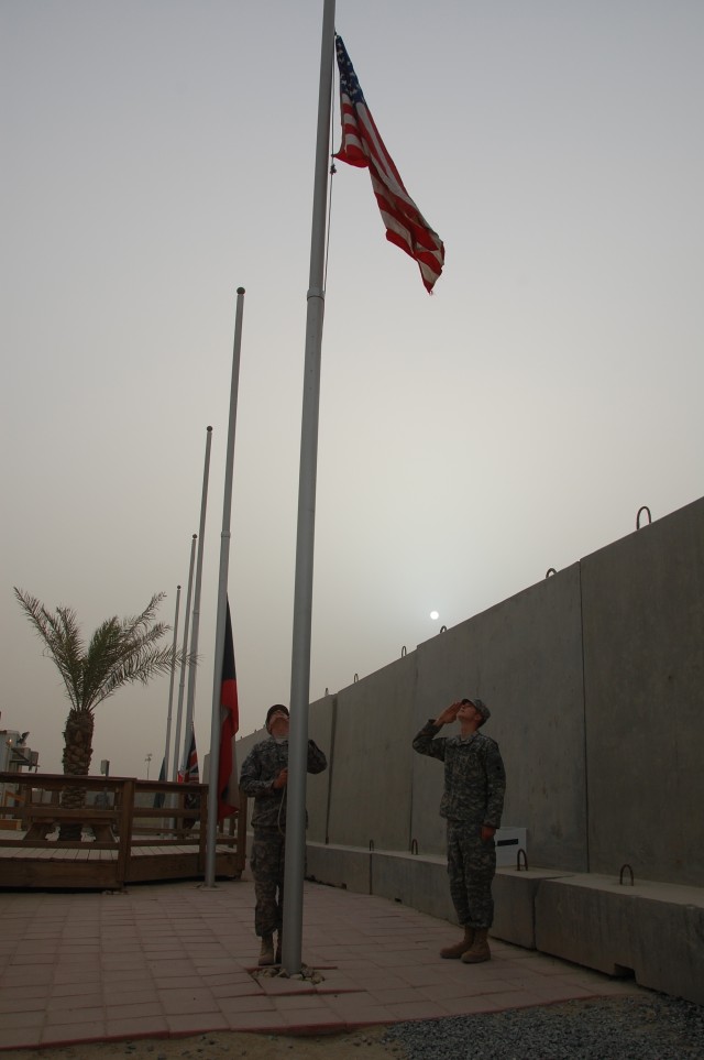 Memorial Day Flag Raising at Camp Arifjan