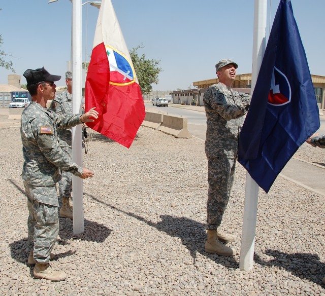 AMC, 402nd AFSB colors fly over LSA Anaconda