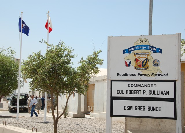 AMC, 402nd AFSB colors fly over LSA Anaconda