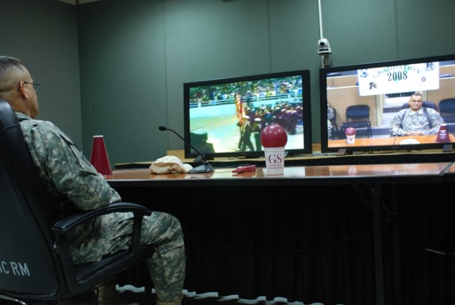 Pomp, Circumstance for MND-B Soldiers Viewing Graduation via Satellite