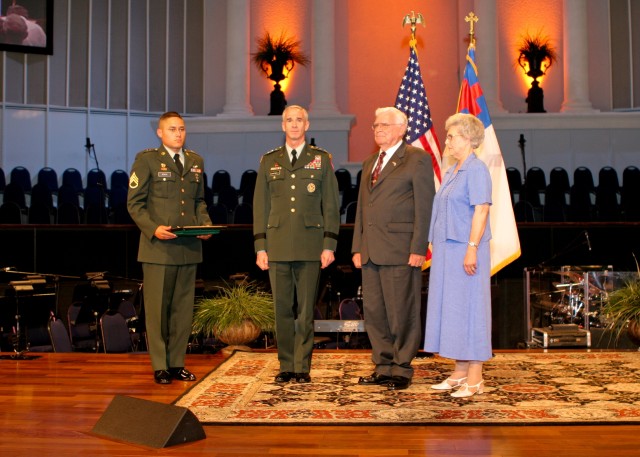 Cpl. Newton Duke received the Purple Heart on June 7 from LTG Kevin T. Campbell, SMDC/ARSTRAT commanding general. Duke is a veteran of the Korean War. He survived twenty-seven months as a Prisoner of War in North Korea from 1951-1953 and was...