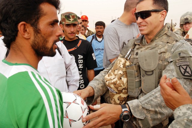 Task Force Summit Soldiers Battle Iraqis on Soccer Field