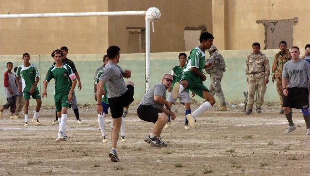 Task Force Summit Soldiers Battle Iraqis on Soccer Field