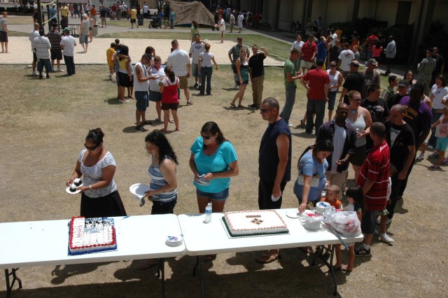 Soldiers and family members from 615th Aviation Support "Cold Steel" Battalion, 1st Air Cavalry Brigade, 1st Cavalry Division, and their sister unit, 404th Brigade Support Battalion "Providers," 4th Combat Aviation Brigade, 4th Infantry Division,...