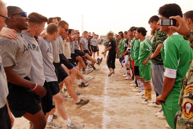 Task Force Summit Soldiers Battle Iraqis on Soccer Field