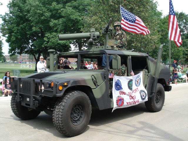 Northern Illinois Chapter of the Military Vehicle Preservation Association celebrate Independence Day at Hinsdale Parade