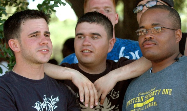 Sgt. James Laporte from Houston, T.X., Sgt. Alberto Esparza from San Diego, Calif., and Staff Sgt. Shannon Johnson from Prentiss, Miss., all with Battery A, 2nd Battalion, 82nd Field Artillery Regiment, 3rd Brigade Combat Team, 1st Cavalry...