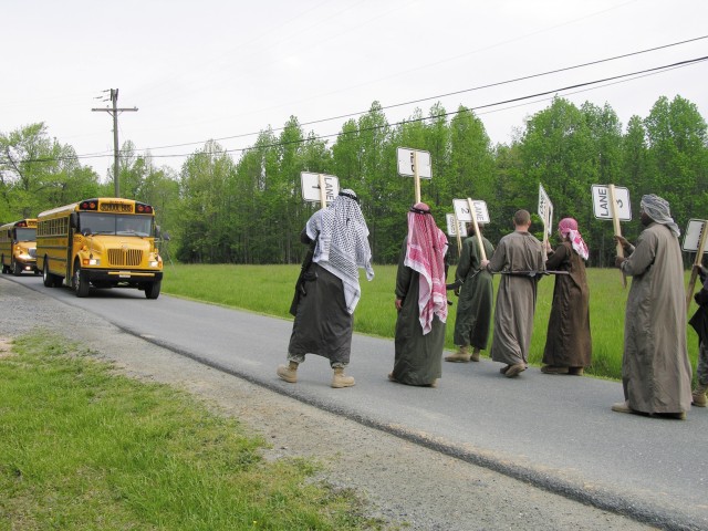 Arab protesters at FOB Wolverine