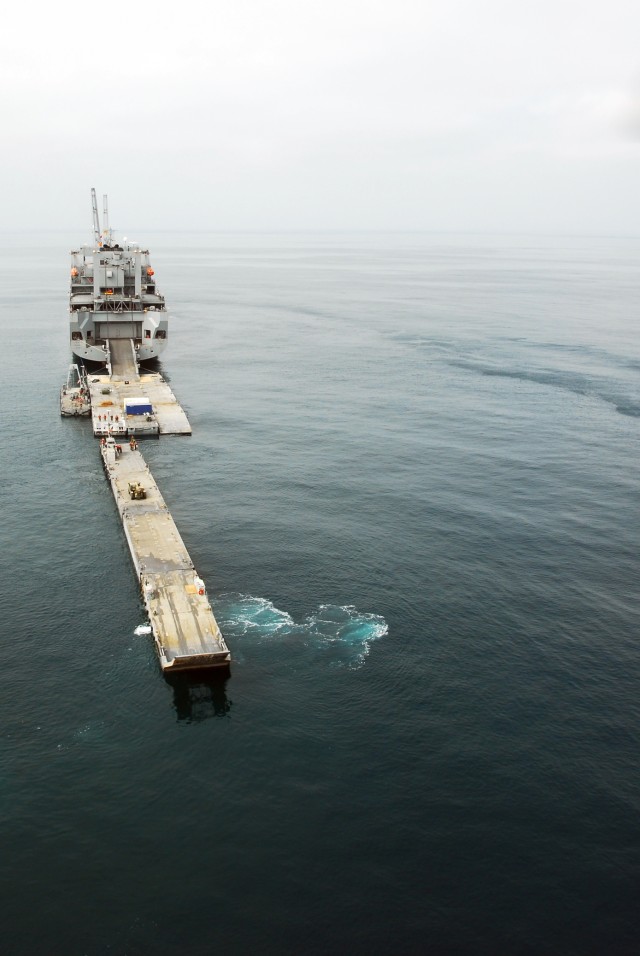 USNS Pililaau off the coast at JLOTS