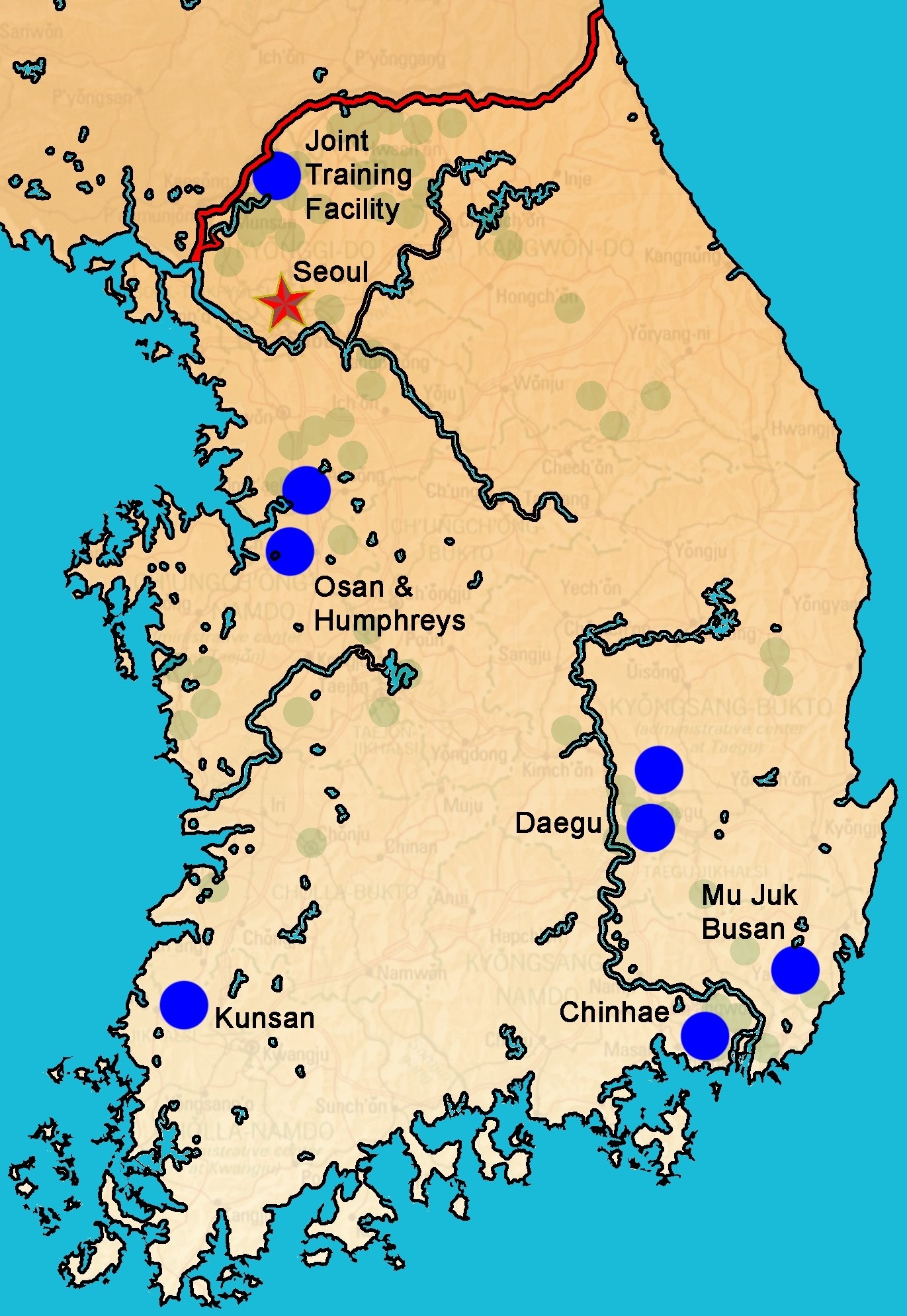 Army Bases In Korea Map - Map