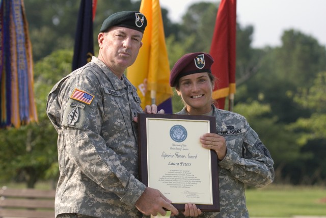 Army Reserve Captain Laura Peters receives State Department award