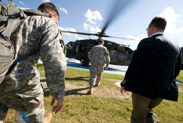 Gen. George Casey boards a UH-60