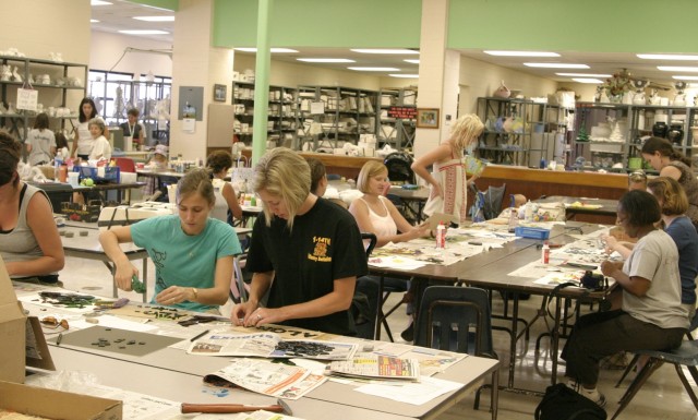Mosaic tile: Blue Star Card holders become artists at the Arts &amp; Crafts Center