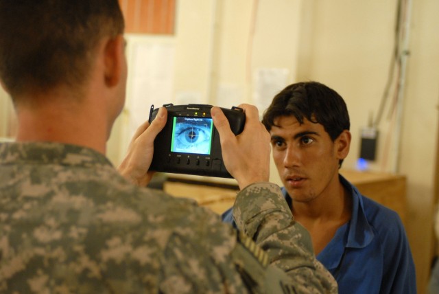 Soldiers Use Biometrics to Increase Force Protection