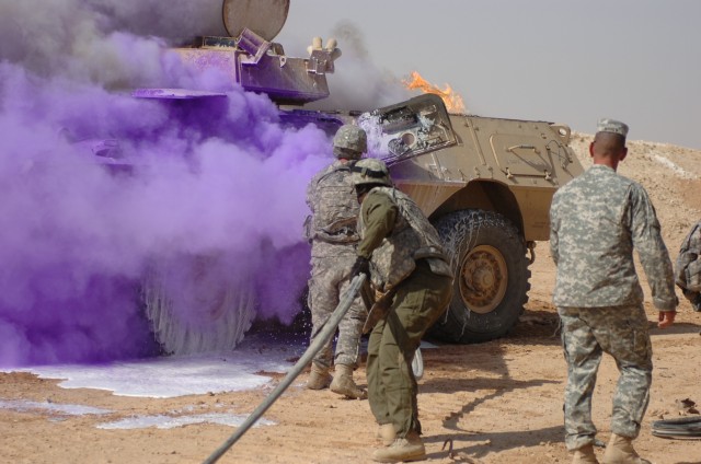 3rd ESC Soldiers practice emergency fire response