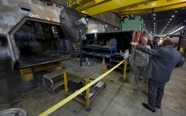 Army chief gets glimpse of vehicle reset work at Anniston