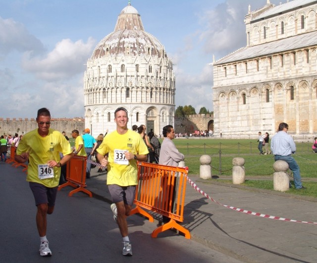 Running to the Leaning Tower means reaching a goal