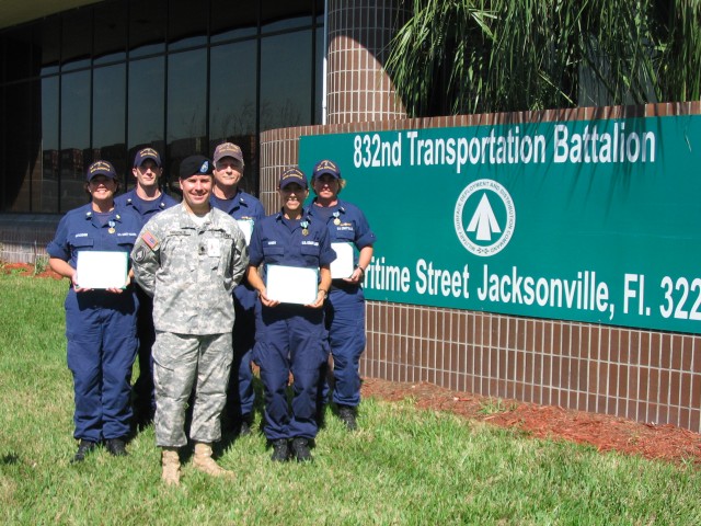 Coast Guardsmen presented Army awards for supporting transportation mission