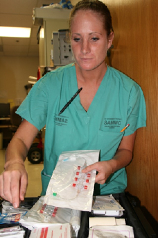 Capt. Kristine Broger, inventories burn center medical equipment