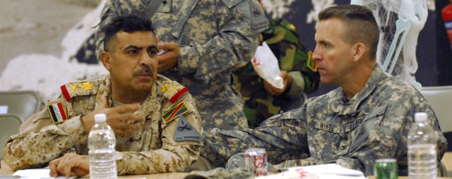 1st Armored Division, Iraqi army leaders discuss security cooperation in Mada'in Qada region