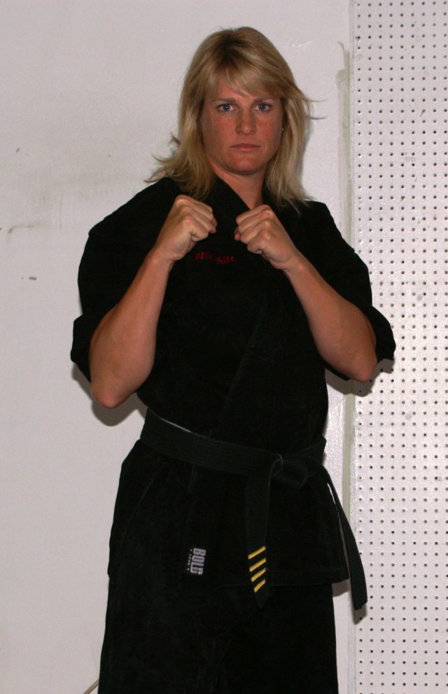 Dottie White in Tae Kwon Do stance