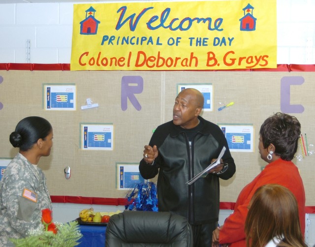 Grays becomes principal for day at partnership school
